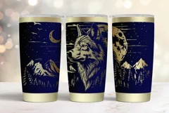20oz Tumbler laser svg Wolf wrap | Engraved tumbler svg Product Image 2