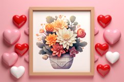 Pink Valentine Succulent Pot Clipart Product Image 3