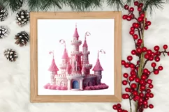Pink Christmas Crochet Clipart, Christmas PNG Product Image 3