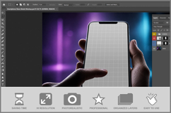 Smartphone Neon Bokeh Mockup Product Image 2