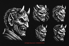 10 Bundle Dark Art Tengu Mask Hannya Oni Japanese Demon Product Image 5