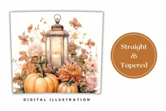 Watercolor Pumpkins Sublimation PNG, Fall Tumbler Wrap Product Image 3