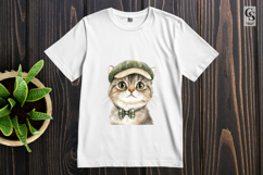 Watercolor Irish Cap Cat Clipart Sublimation PNG Product Image 3