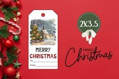 Christmas Village Gift Tags, Santa Claus Gift Tag Designs Product Image 3