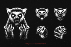 10 Bundle Dark Art Lemur Animal Primate Madagascar Monkey Product Image 5