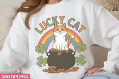 Lucky Cat PNG, St Patricks Day Cat Sublimation PNG Product Image 3