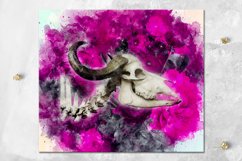 Skull &amp; flowers | Skinny tumbler Gothic sublimation design Product Image 3