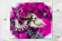Skull & flowers | Skinny tumbler Gothic sublimation design Product Image 3