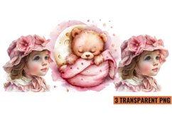 Watercolor Pink Baby Shower Clipart , PNG Product Image 1