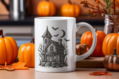 Halloween Retro Haunted House SVG | Spooky Vintage PNG Product Image 3