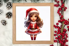 Christmas Cute Girl Sublimation Clipart, Christmas Cute Product Image 3