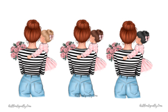 Mom and Daughter Clipart Set Product Image 3