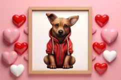 Cute Valentine Dog Clipart, Valentines Day Dog Clipart Product Image 3