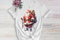 Watercolor Santa Claus Sublimation Clipart, Santa PNG Product Image 3