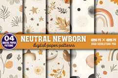 Neutral Newborn Pattern Paper PNG Product Image 1