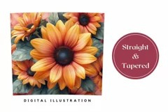 Sunflowers Tumbler Wrap Design, Sunflowers Sublimation PNG Product Image 3