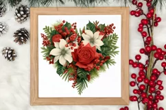 Christmas Hearts Watercolor Clipart, Christmas PNG Product Image 2