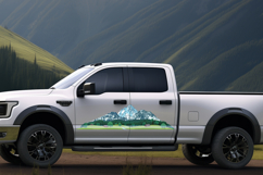 vector illustration - green mountain meadow with river Product Image 2