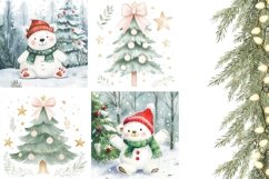 Watercolor Christmas Tree Pillowcase, Winter Pillow Case Product Image 3