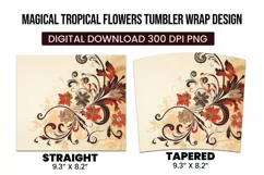 Magical tropical flowers tumbler warp design Product Image 3