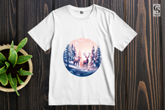 Deer Forest Wildlife Scene Clipart Sublimation PNG Product Image 2