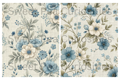 Shabby Chic, Blue, Paper, Floral, Papers, Junk Journal Product Image 3