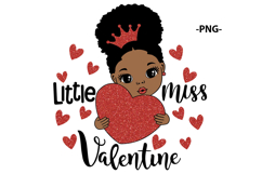 Little Miss Valentine SVG PNG Valentine’s Day Sublimation Product Image 3