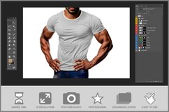 Man Wearing a Slim Fit T-Shirt Mockup Product Image 3