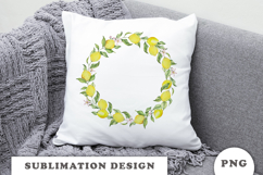 Watercolor Lemons Wreath png Product Image 3
