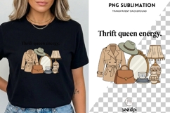 Thrift Queen Energy PNG | Vintage Thrifting Design Product Image 3
