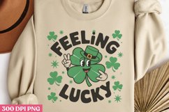 Feeling Lucky PNG, Groovy ST Patricks Sublimation PNG Product Image 3