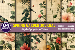 Spring Garden Journal Digital Paper PNG Product Image 1