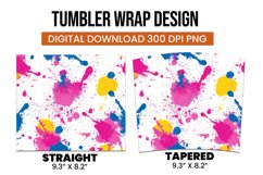 Colorful abstract splashes tumbler wrap sublimation design Product Image 3