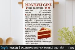 Valentine Kitchen Towel PNG, Valentine day Sublimation, Xoxo Product Image 3