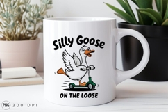 Cartoon Goose Riding Scooter Sublimation Design Product Image 3