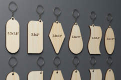 Blank Keychain Set Bundle Wood Acrylic Keychains Templates D Product Image 4