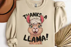 Thanks a llama! PNG, Funny Animals Sublimation PNG Product Image 3