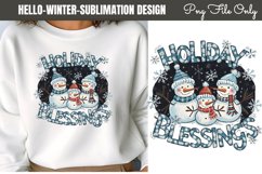 Hello Winter Holiday blessings Sublimation Design Clipart Product Image 1