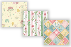 Spring Vibes Hand-Drawn Seamless Pattern, Pastel Pattern Product Image 3