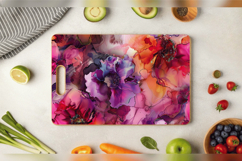 Alcohol Ink Blooms Cutting Boards sublimation Design Product Image 3