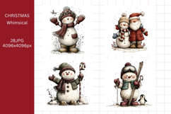 Whimsical Snowman, JPG, Junk Journal Product Image 1