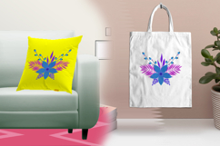 Blue and Purple Tropical Flower Embroidery Design Product Image 3