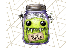 Halloween Monster Clipart PNG, Monsters in Jars, Spooky Png Product Image 3