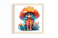 Glitter Mushroom Fairy Sublimation Clipart Product Image 3