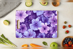 Cute Purple Flowers Cutting Boards sublimation Design Product Image 3
