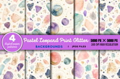 Pastel Leopard Print Glitter Background JPG Product Image 1