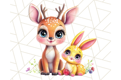 Cute Animal Friends Clipart PNG, Bright Spring Animal Duos Product Image 3