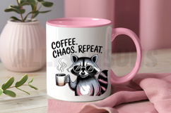 Cool Raccoon With Sunglasses Drinking Coffee Design Product Image 3