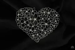 Flower heart SVG PNG EPS line drawing Product Image 3