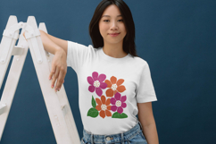 Vibrant Floral Cluster Embroidery Design Product Image 3